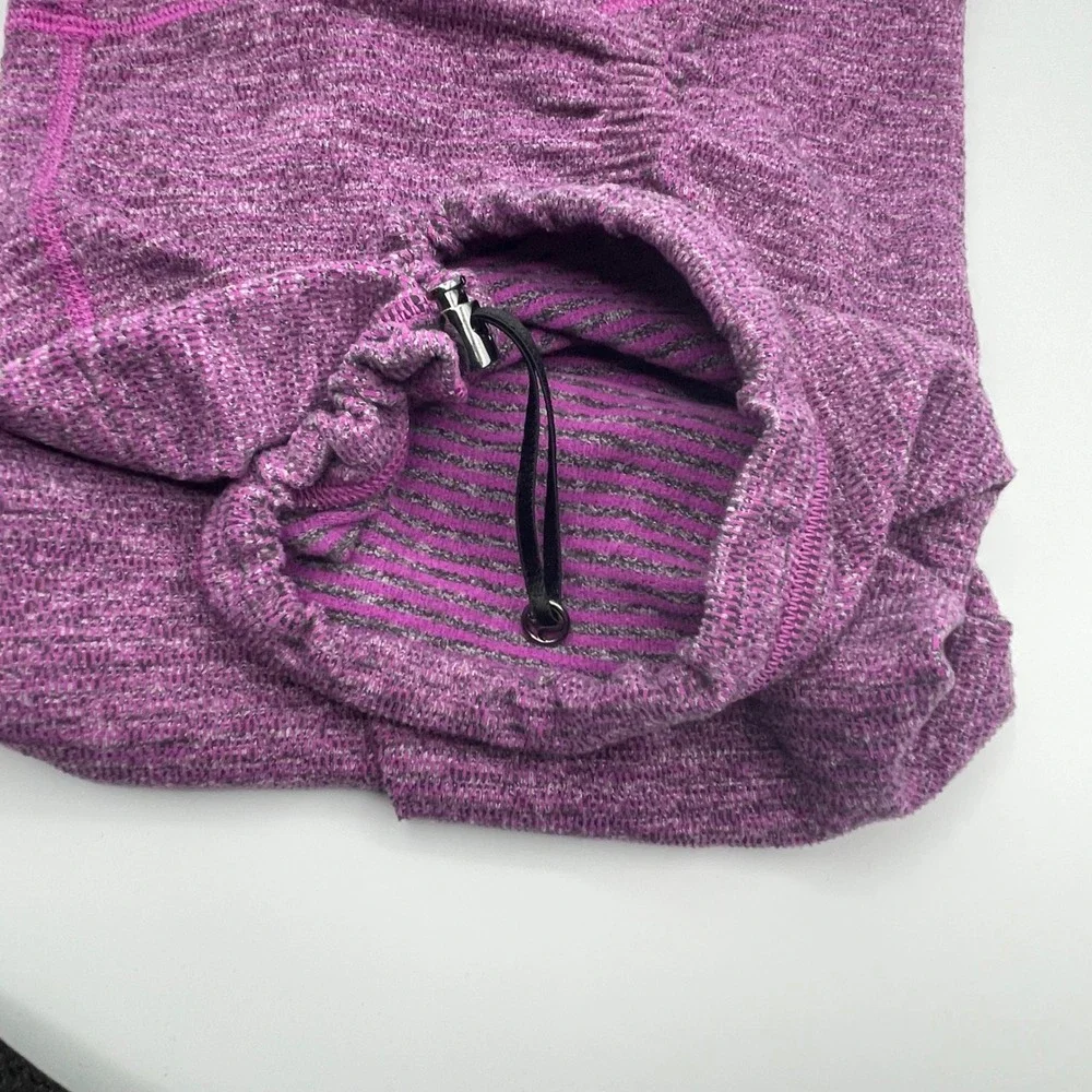 Lululemon Purple Space Dye Knit Neck Warmer Gaiter Adjustable Cinch Toggle